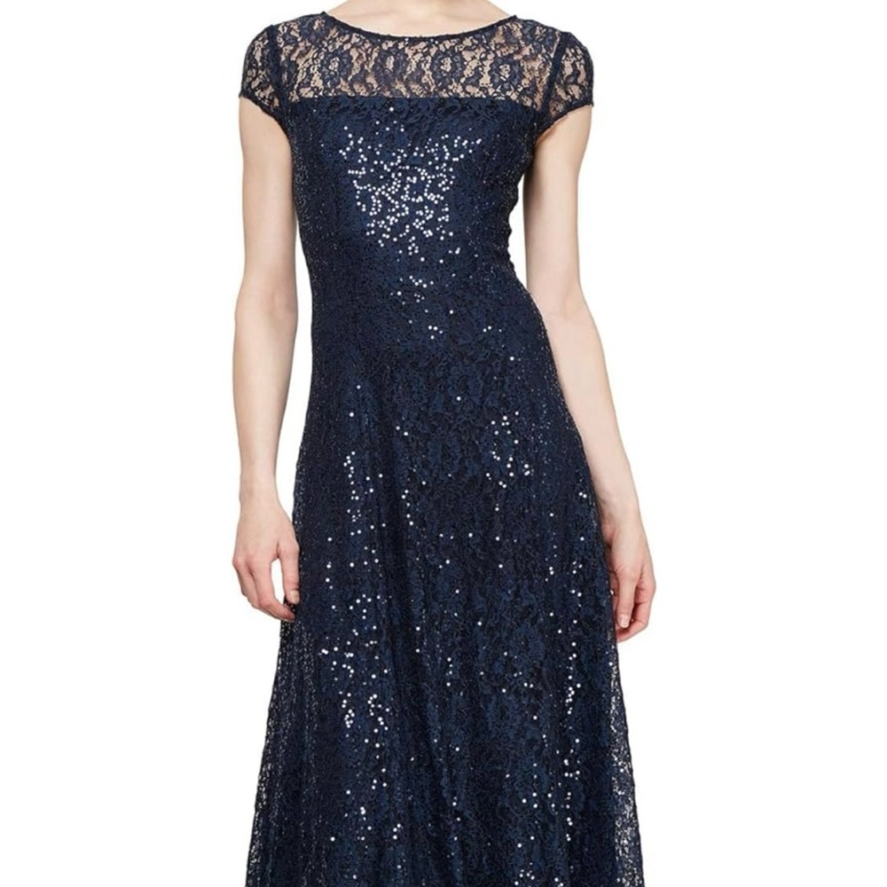SLNY Sequence Lace Black‎ Dress-Size 14P